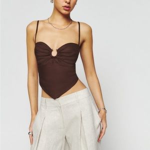 Reformation Sanza Linen Top